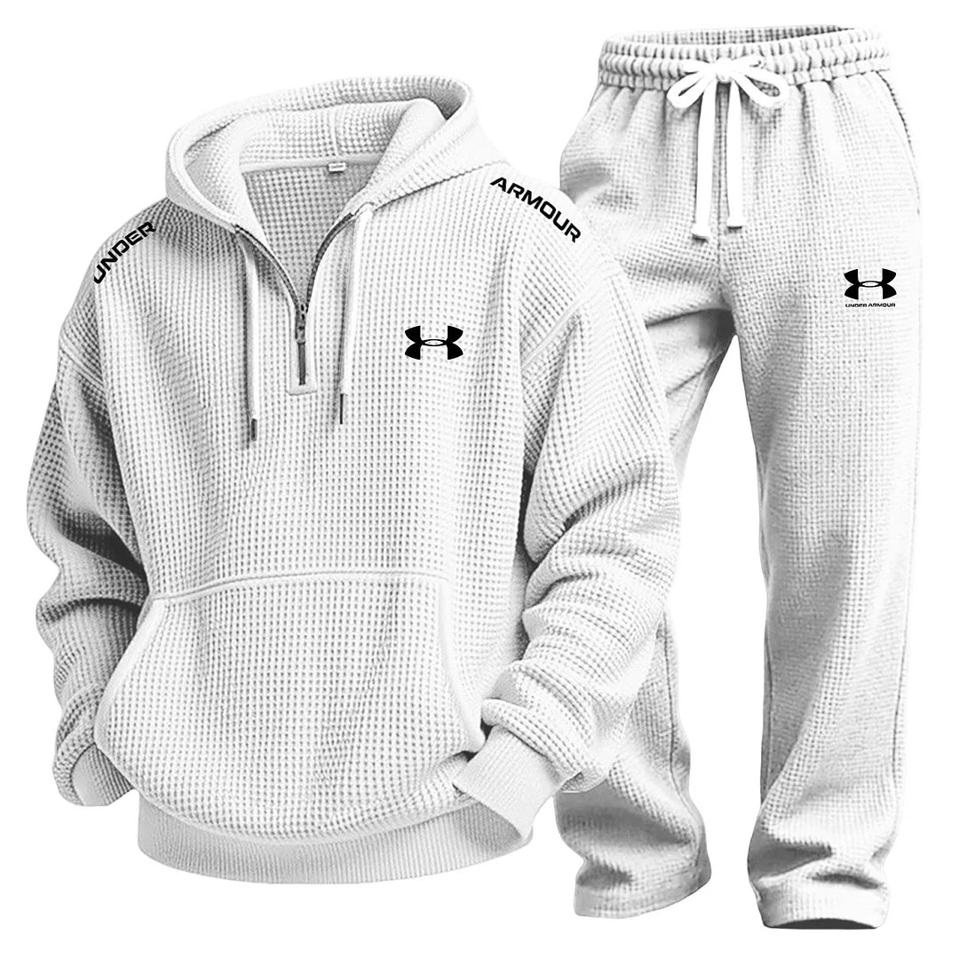 Set Felpa con Cappuccio Casual von Uomo a Maglia a Nido d'Ape