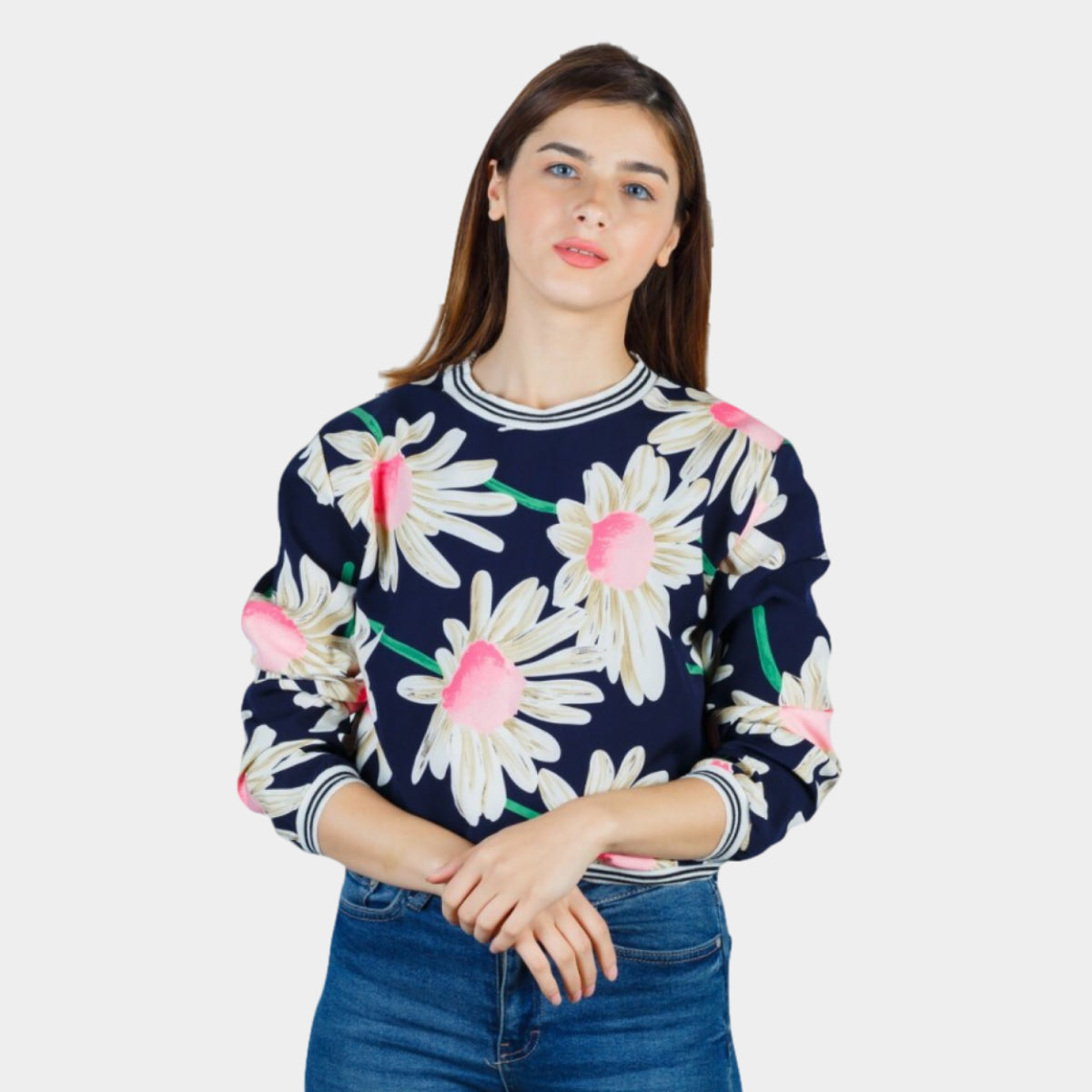 Kleid mit lebhafter Blumenstickerei