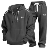 Set Felpa con Cappuccio Casual von Uomo a Maglia a Nido d'Ape