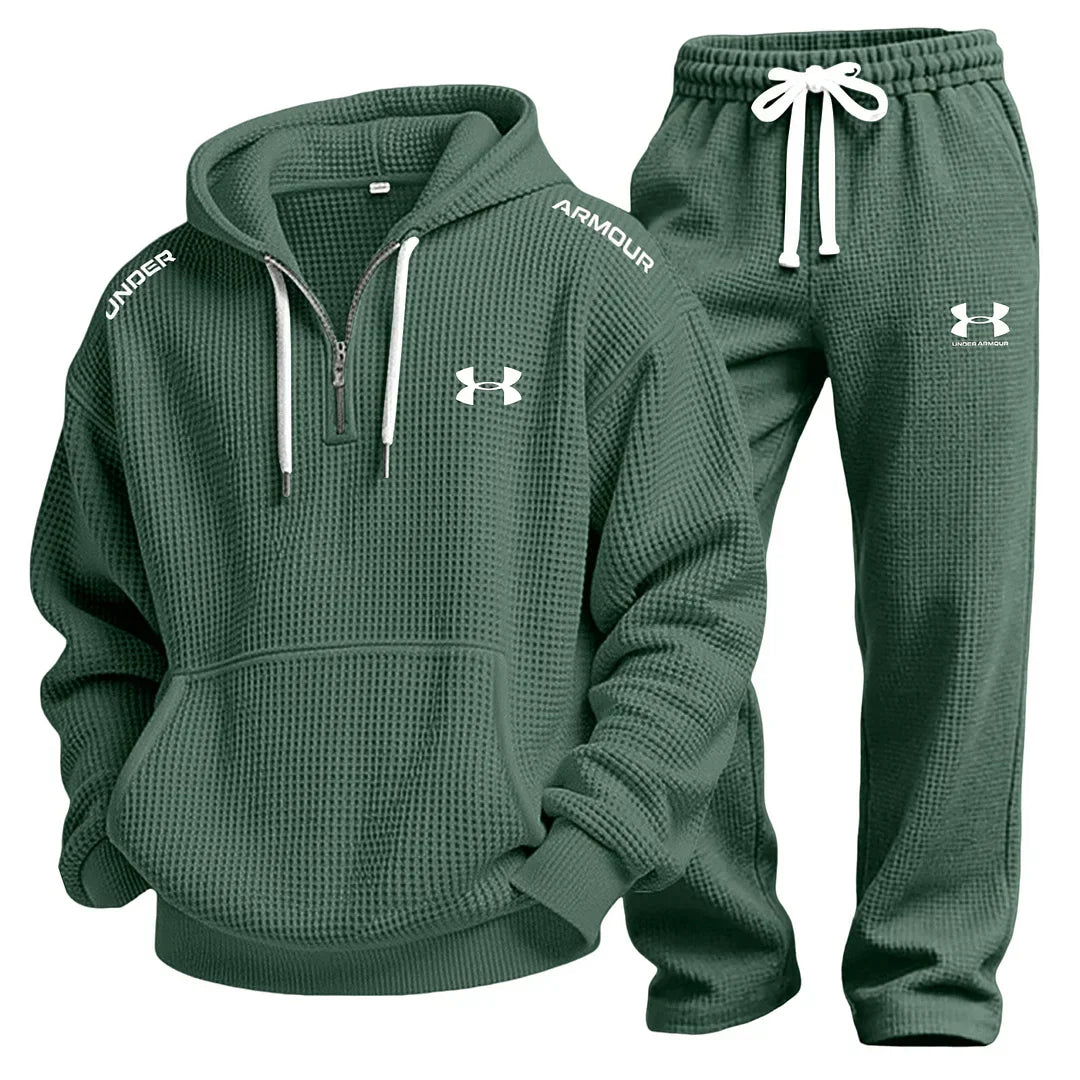 Set Felpa con Cappuccio Casual von Uomo a Maglia a Nido d'Ape